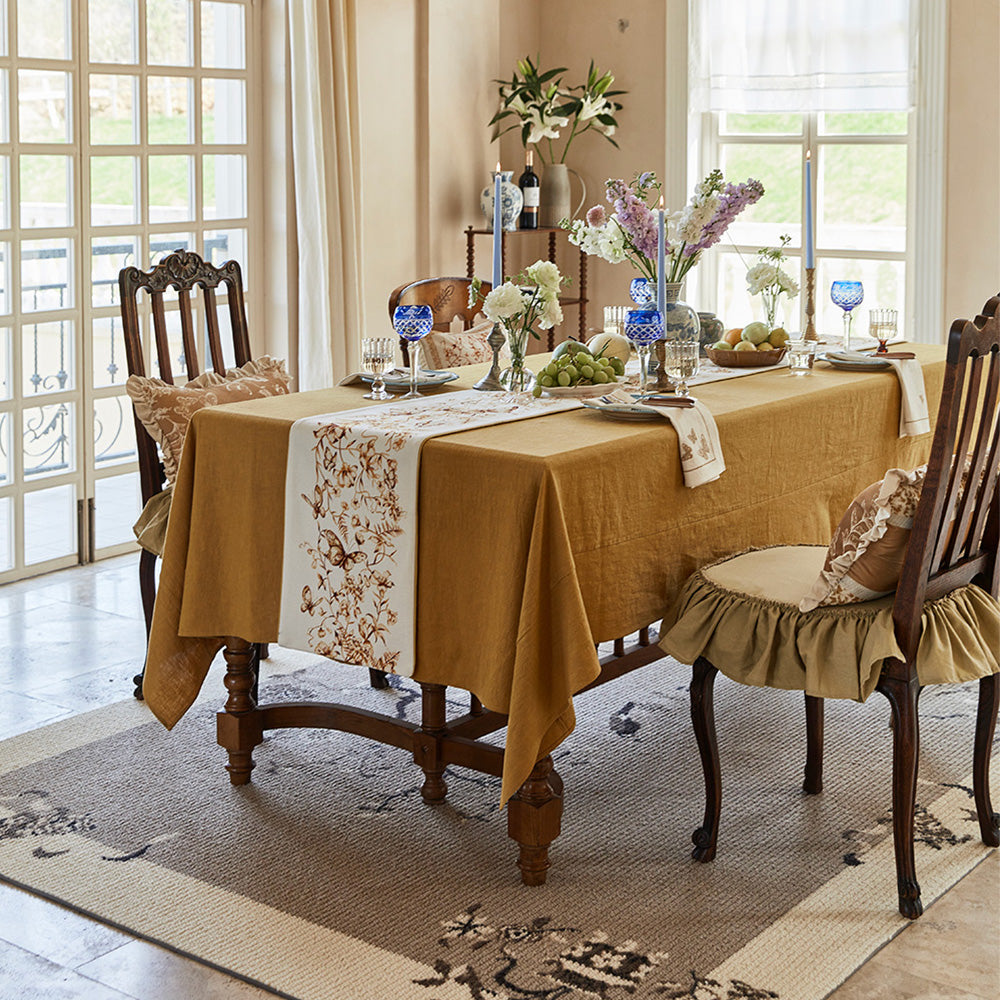 Nabis Flower and Butterfly Tablecloth Custom Table Runner