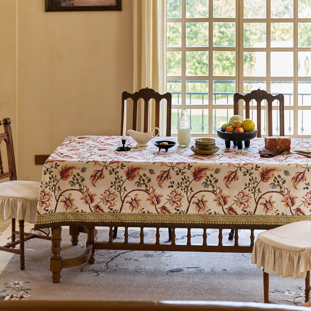 Clara French Autumn Floral Waterproof Tablecloth