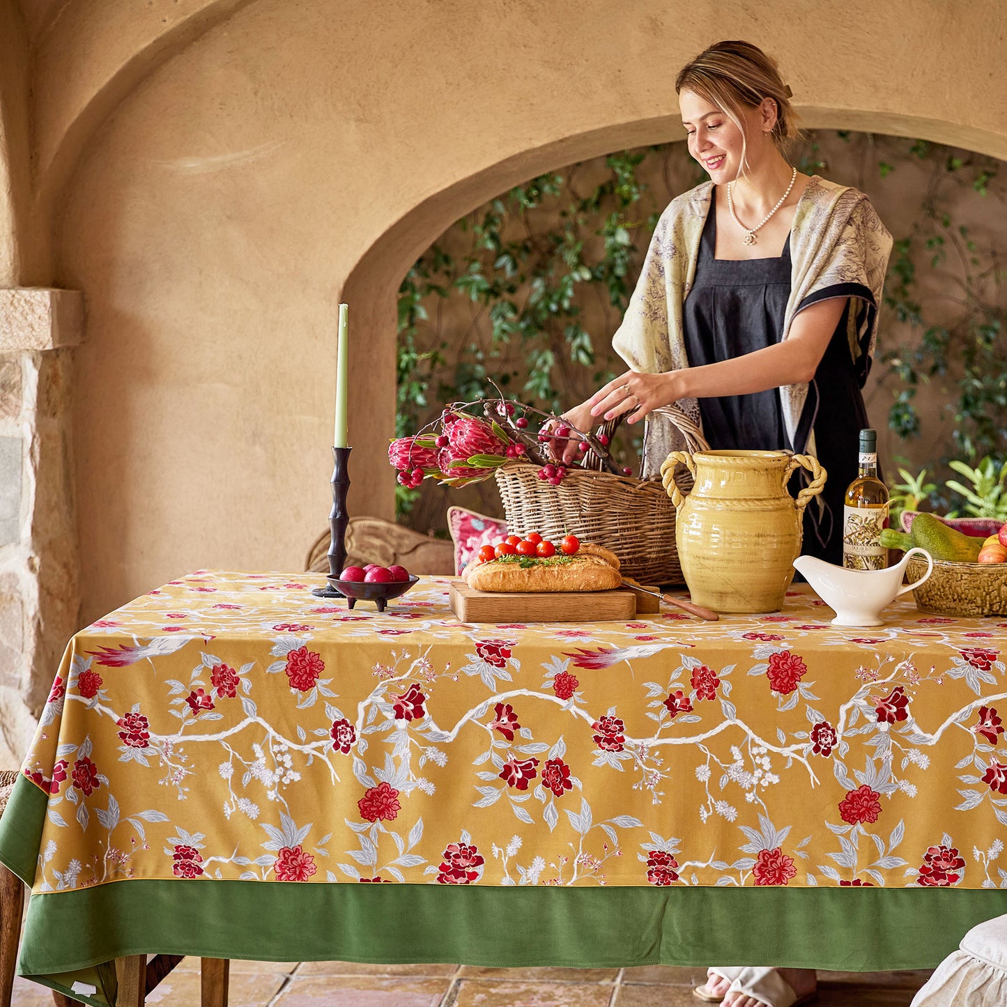 Marigold Custom Gold Dining Christmas Tablecloth