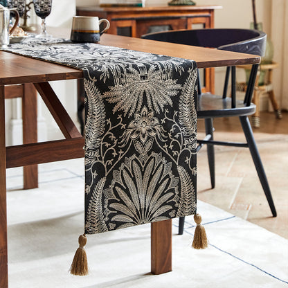 Isadora Forest Deer Black Table Runner