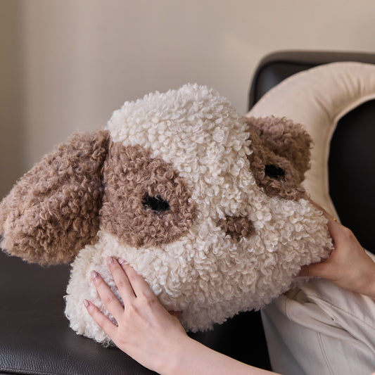 Cute Teddy Fleece Dog Shaped Pillow