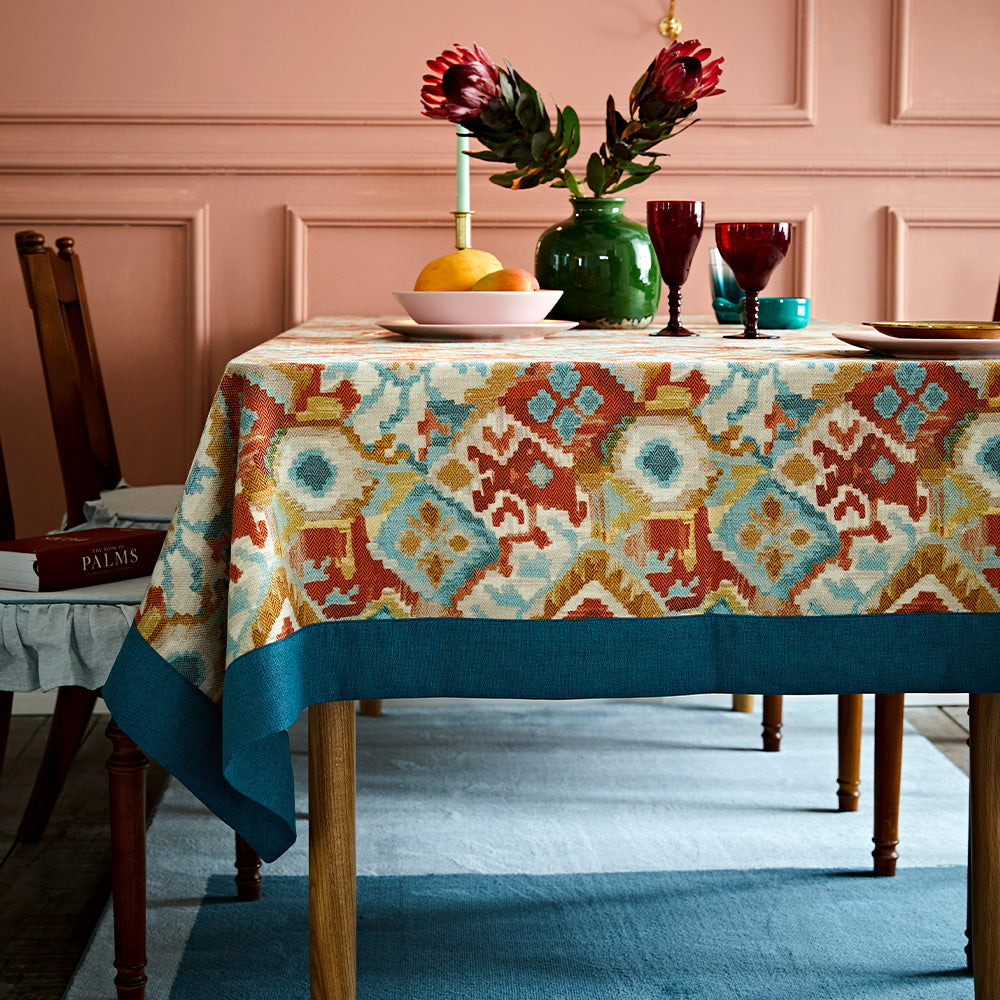 Kaleido Retro Waterproof Linen Tablecloth