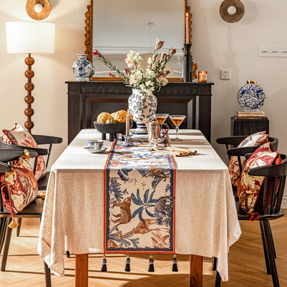 Serengeti Animal Print Yellow Table Runner