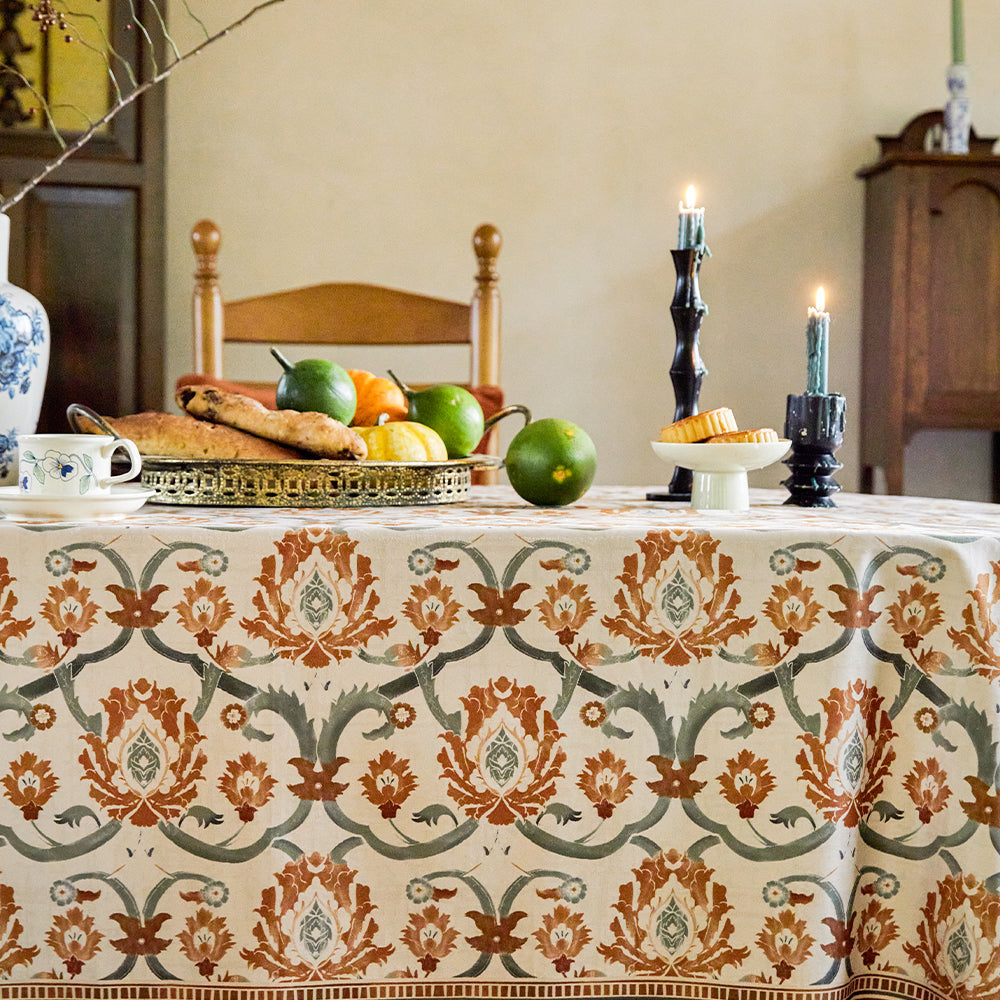 Isadora Custom Farmhouse Art Printed Floral Tablecloth