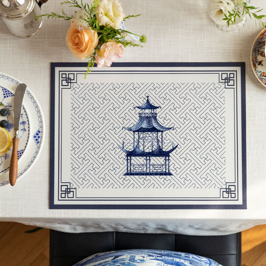 Grace Blue and White Pavilion Pattern Placemat