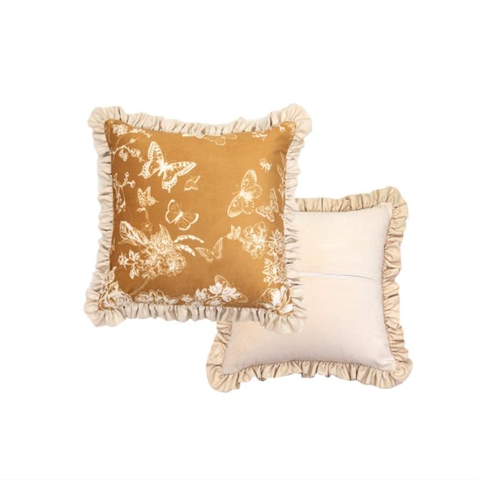 Sienna Butterfly Yellow Throw Pillow Cover