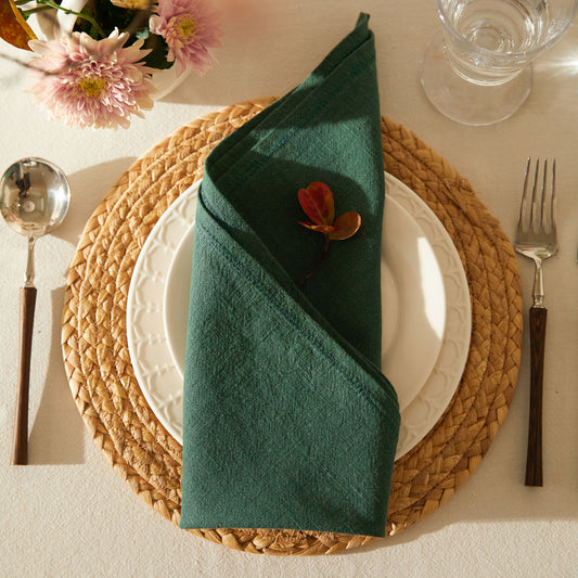 Hazel Forest Green Premium Linen Napkin