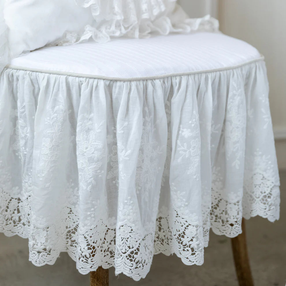 Chloe French Ruffle Lace Chair Cushion