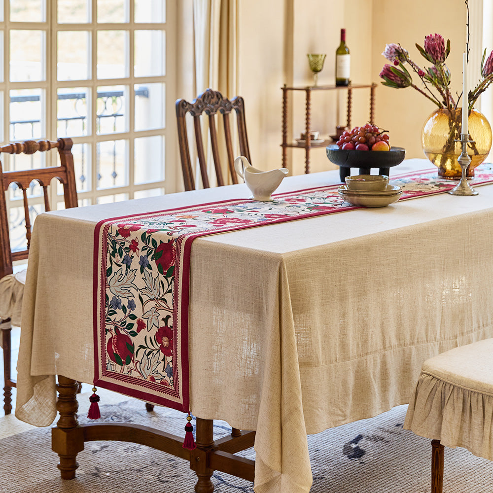 Guava Warm Tone Printed Table Runner