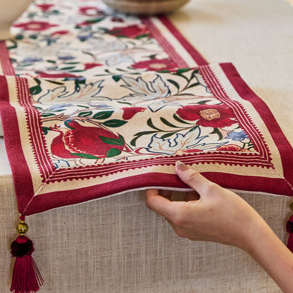 Guava Warm Tone Printed Table Runner