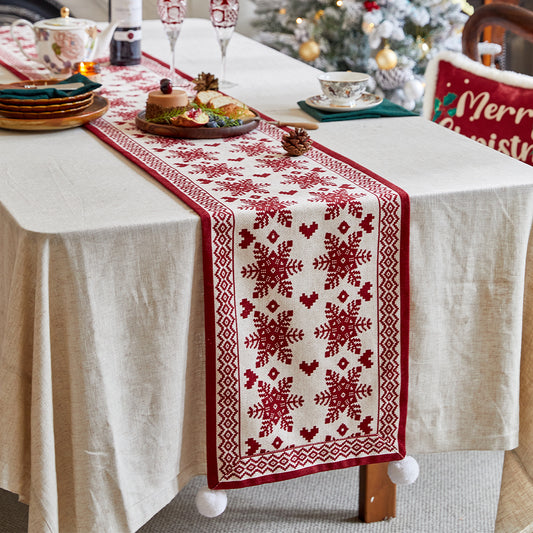 Ingrid Christmas Charm Snowflake Table Runner