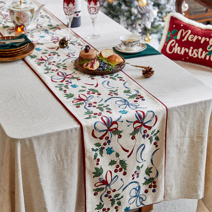 Isla Festive Christmas Cherry Table Runner