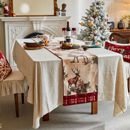 Nabis Christmas Reindeer Printed Custom Table Runner