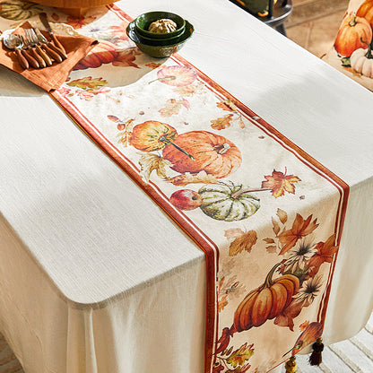 Orange Table Runner Thanksgiving Décor