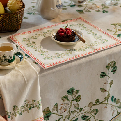 Daisy Pastoral Ginkgo Print Placemat & Napkin