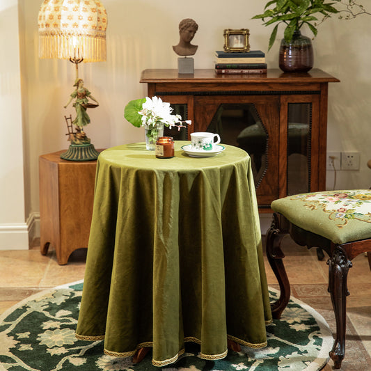 Serena Pickle Green Minimalist Christmas Solid Tablecloth