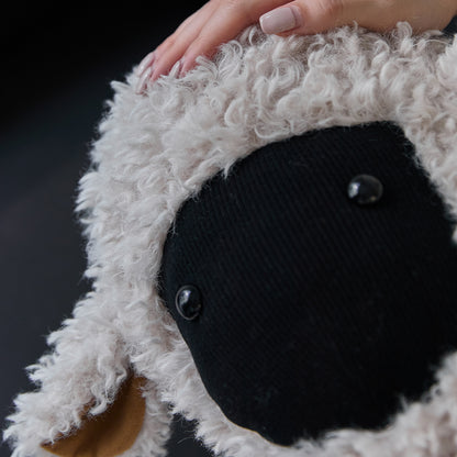 Shaun Plush Sheep-shaped Fuzzy Pillow Cover