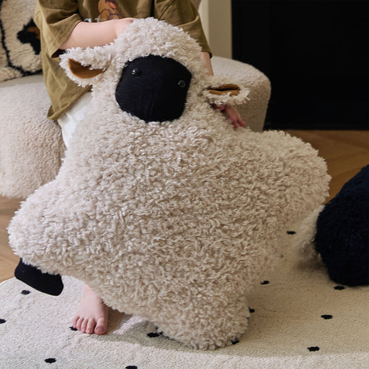 Shaun Plush Sheep-shaped Fuzzy Pillow Cover