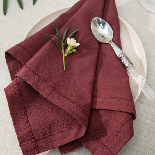 Burgundy Linen Napkin Wine red