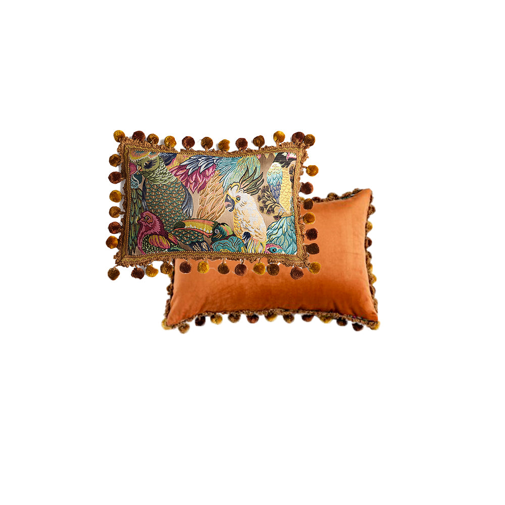 Aurora Safari Parrot Jacquard Throw Pillow Cover