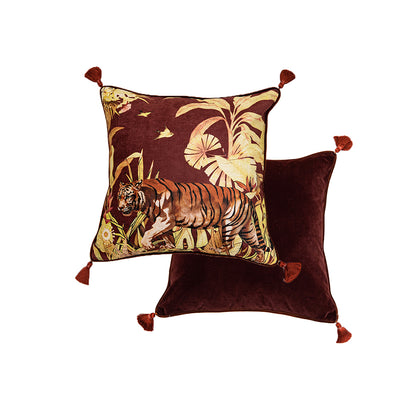 Rajah Safari Printed Tiger Throw Pillow Cover