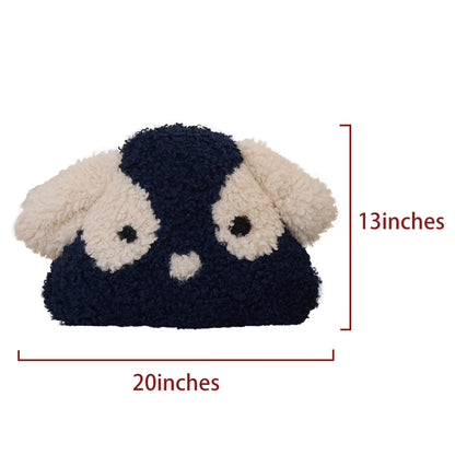 Cute Teddy Fleece Dog Shaped Pillow