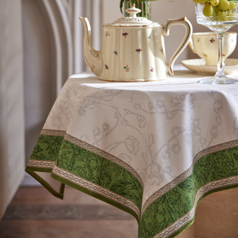 Vily Green Waterproof Print Side Tablecloth