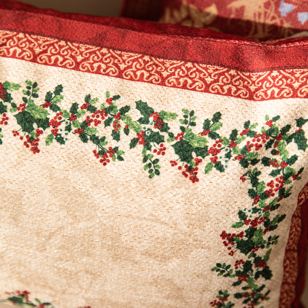 Vivienne Holly Berry Christmas Pillow Cover