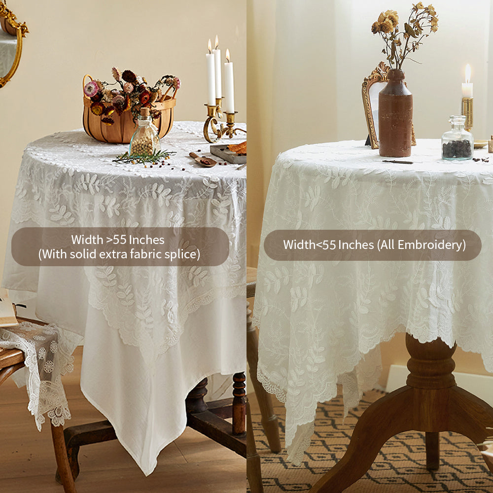 Aurelia Modern Simple White Lace Tablecloth