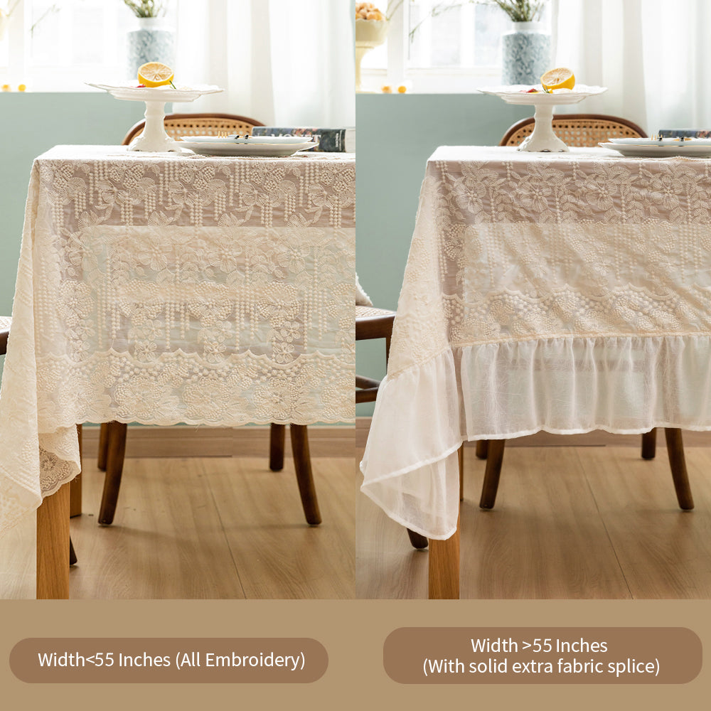 Elodie Ruffle Lace Wedding Tablecloth