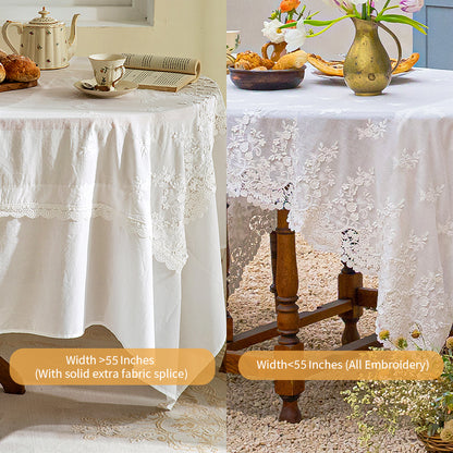 Bianca Custom Tablecloth Romantic Lace Embroidered