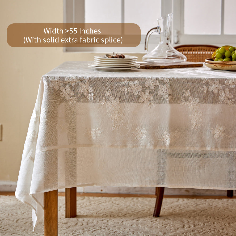 Daphine Embroidery French Lace Flowers Tablecloth