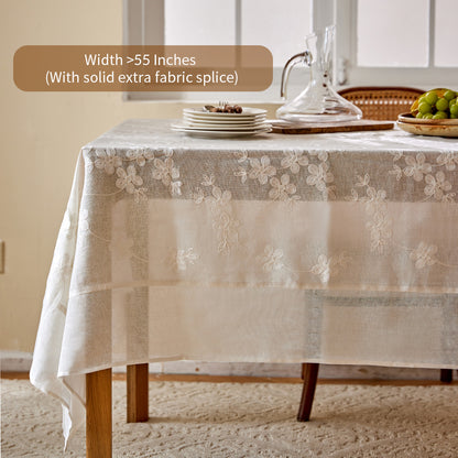 Daphine Embroidery French Lace Flowers Tablecloth