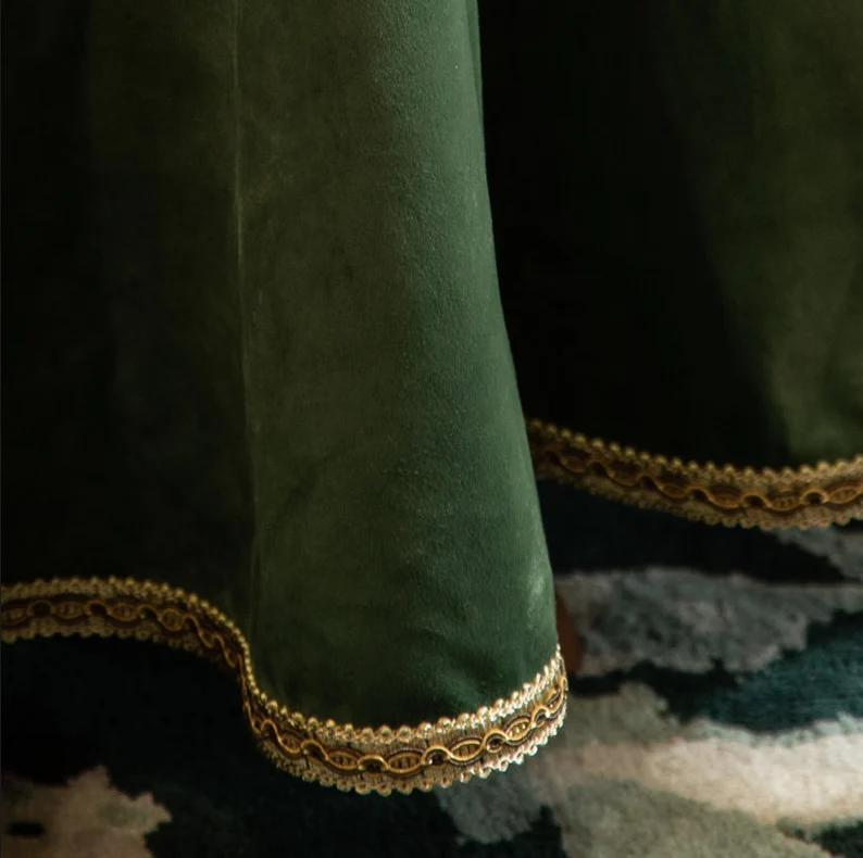 Verde Minimalist Christmas Solid Green Velvet Tablecloth