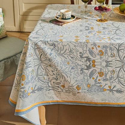 Nabis Blue Printed Forest Rabbit Waterproof Custom Tablecloth