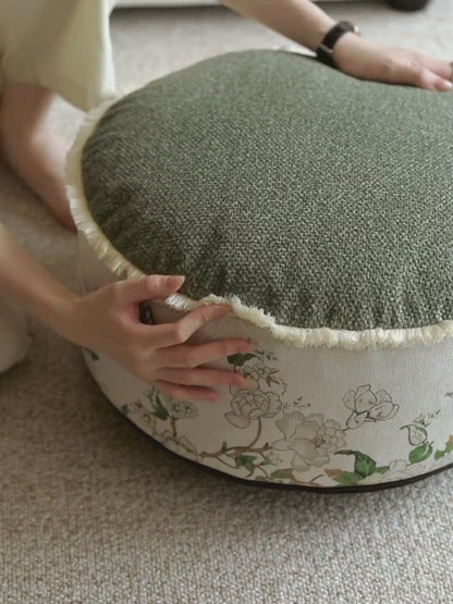 Magnolia Elegant Green Ottoman Cushion