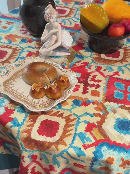 Kaleido Retro Waterproof Linen Tablecloth